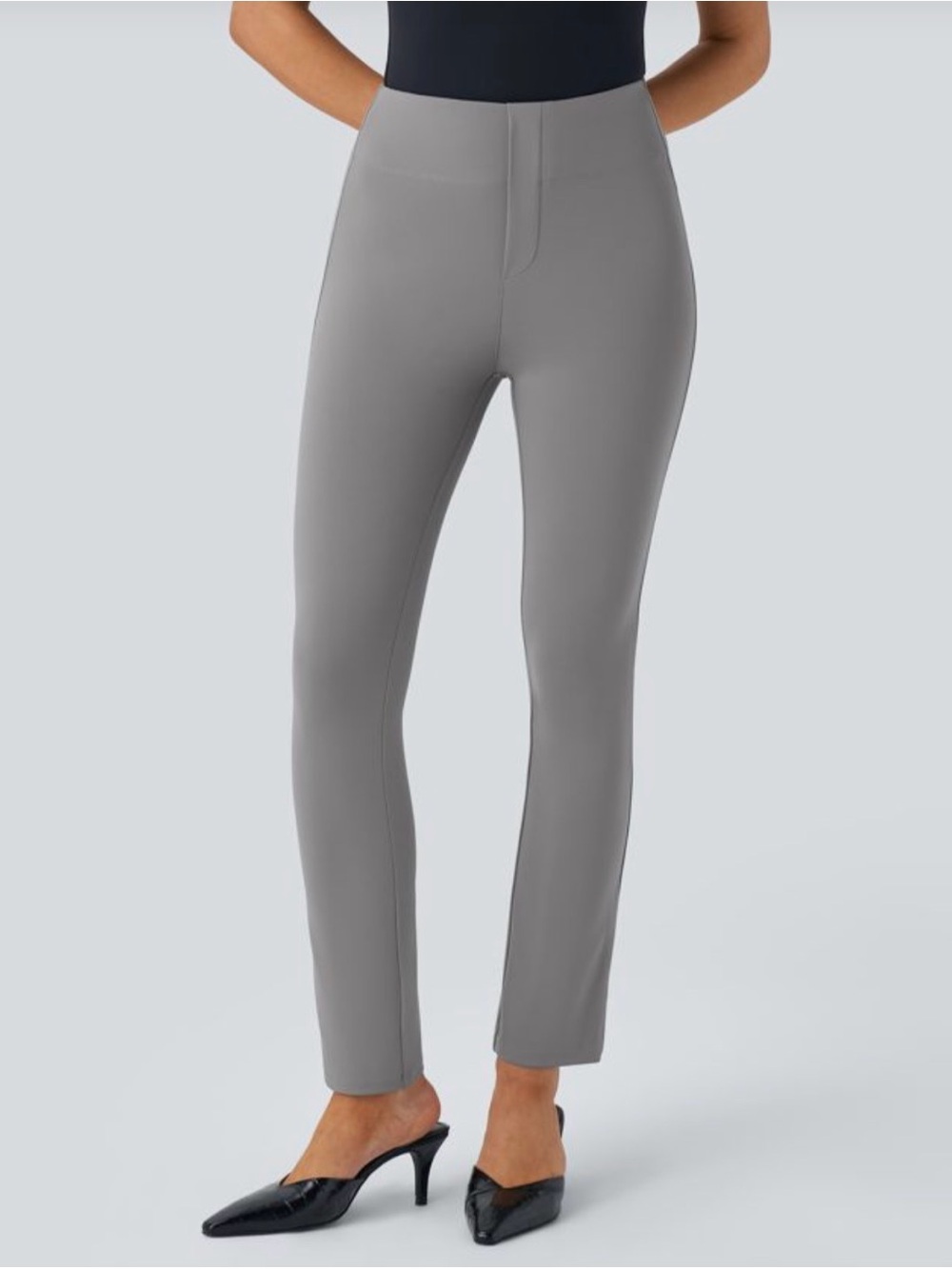 EUC HALARA Straight-Leg Ponte Pants in Gray